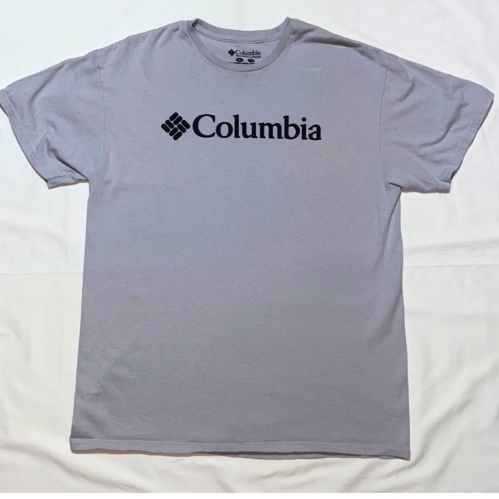 Columbia Logo T Shirt. Gray-X-Large